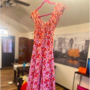Summer vintage style dress with pink & orange cherries 🍒 by Heart of Haute!!!!